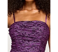 Katia Rae Juniors' Tiered Foil Lace Fit & Flare Dress