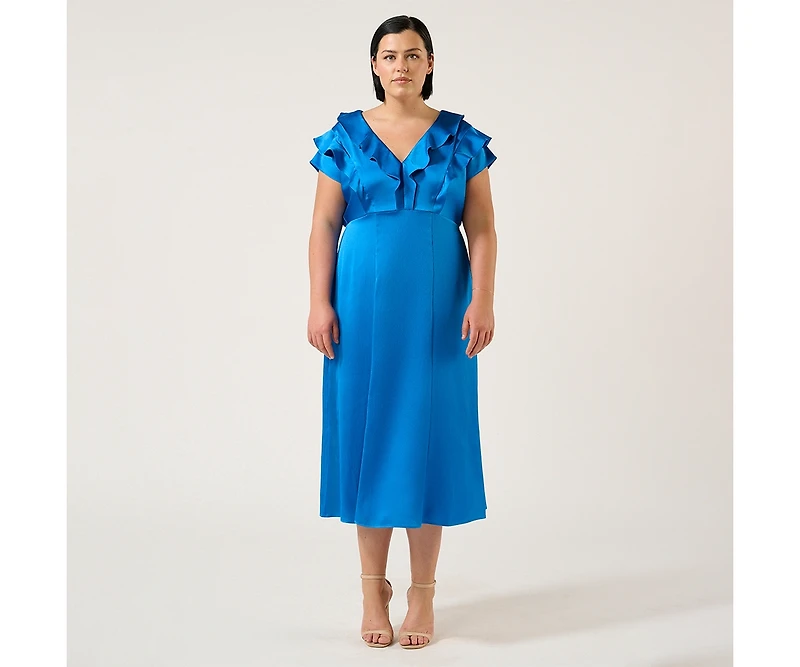 Estelle Poseidon Ruffle Midi Dress