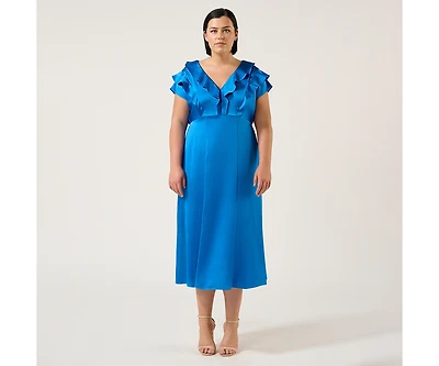 Estelle Poseidon Ruffle Midi Dress
