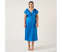 Estelle Poseidon Ruffle Midi Dress