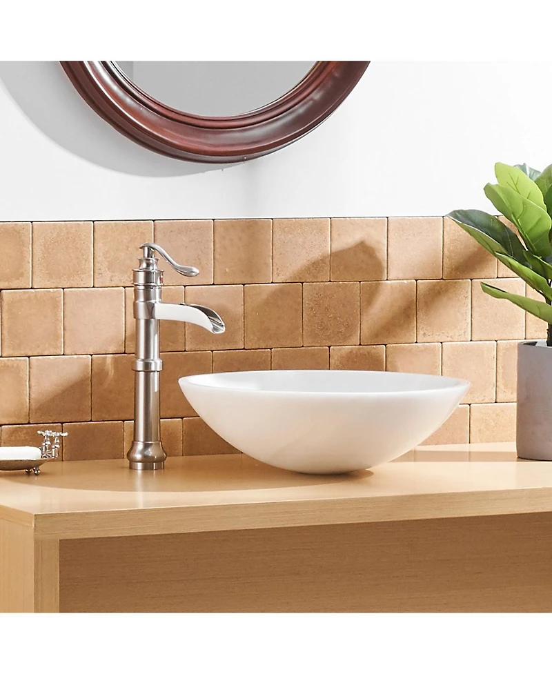 Greenspring Waterfall Single Hole Single-Handle Vessel Bathroom Faucet With Pop-up Drain Matte Black