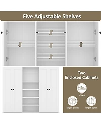 Streamdale Furniture Hall Tree Bench with Cubbies Doors Drawers & Shelves