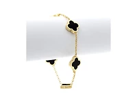 Rivka Friedman Onyx Clover Station Bracelet