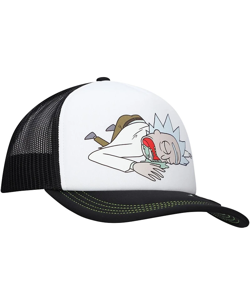 Lids Men's and Women's White/Black Rick and Morty Graphic Foam Trucker Adjustable Hat