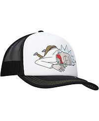 Lids Men's and Women's White/Black Rick and Morty Graphic Foam Trucker Adjustable Hat