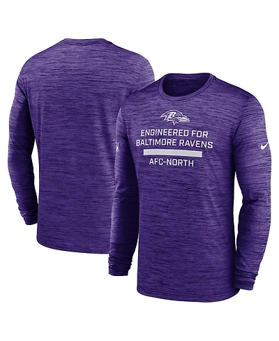 Nike Men's Purple Baltimore Ravens Sideline Velocity Performance Long Sleeve T-Shirt