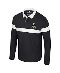 Colosseum Men's Black Appalachian State Mountaineers Too Cool For School Long Sleeve Polo Shirt