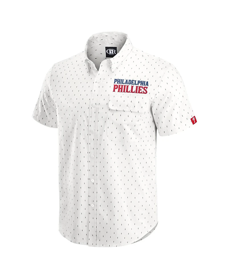 Darius Rucker Collection by Fanatics Men's Cream Philadelphia Phillies Printed Button-Down Shirt