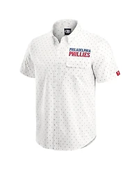 Darius Rucker Collection by Fanatics Men's Cream Philadelphia Phillies Printed Button-Down Shirt