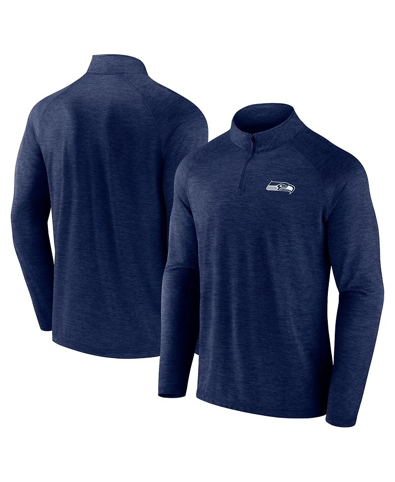 Fanatics Men's College Navy Seattle Seahawks Head-to-Head Raglan Quarter-Zip Jacket