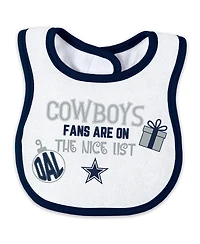 Wear by Erin Andrews Baby Boys and Girls Dallas Cowboys Allover Print Full-Zip Sleeper with Bib Set