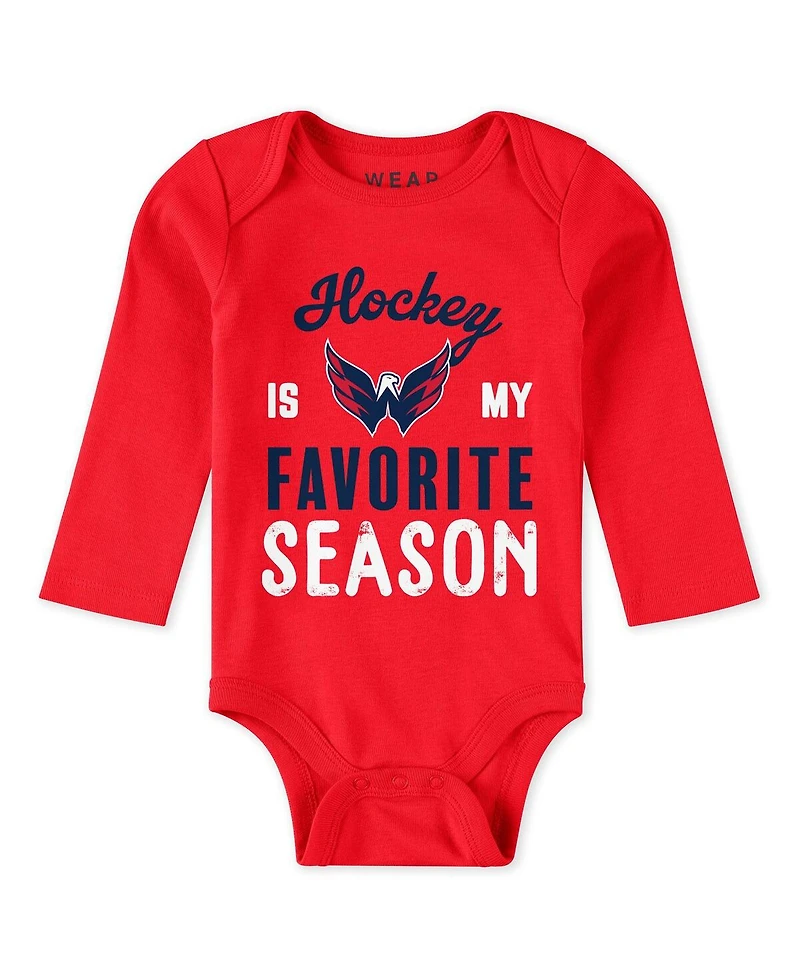 Wear by Erin Andrews Baby Boys and Girls 3-Piece Washington Capitals Turn Me Around Bodysuits Pants Set