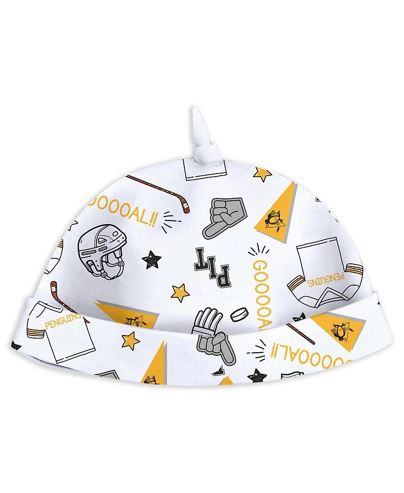 Wear by Erin Andrews Baby Boys and Girls Pittsburgh Penguins Sleep Play Sleeper with Bib Set