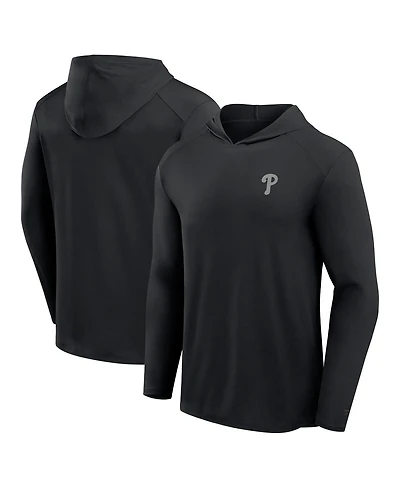 Fanatics Men's Black Philadelphia Phillies Front Office Power Mono Long Sleeve Hoodie T-Shirt
