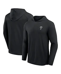 Fanatics Men's Black Philadelphia Phillies Front Office Power Mono Long Sleeve Hoodie T-Shirt