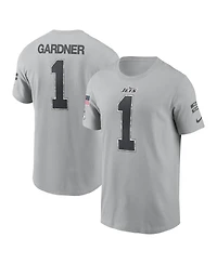 Nike Men's Ahmad Sauce Gardner Gray New York Jets 2024 Salute to Service Name Number T-Shirt