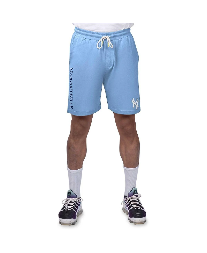 Margaritaville Men's Light Blue New York Yankees Peached French Terry Shorts