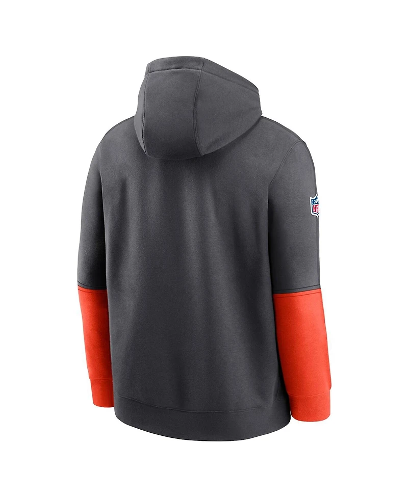 Nike Men's Anthracite Cleveland Browns 2024 Sideline Club Pullover Hoodie