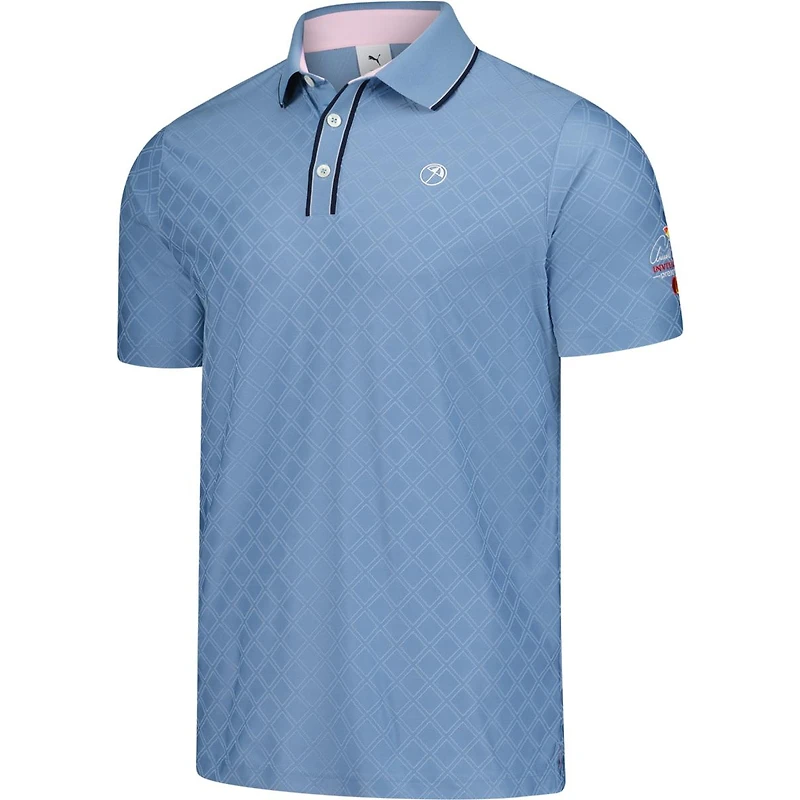 Puma Men's Blue Arnold Palmer Invitational Tipped Jacquard Polo Shirt