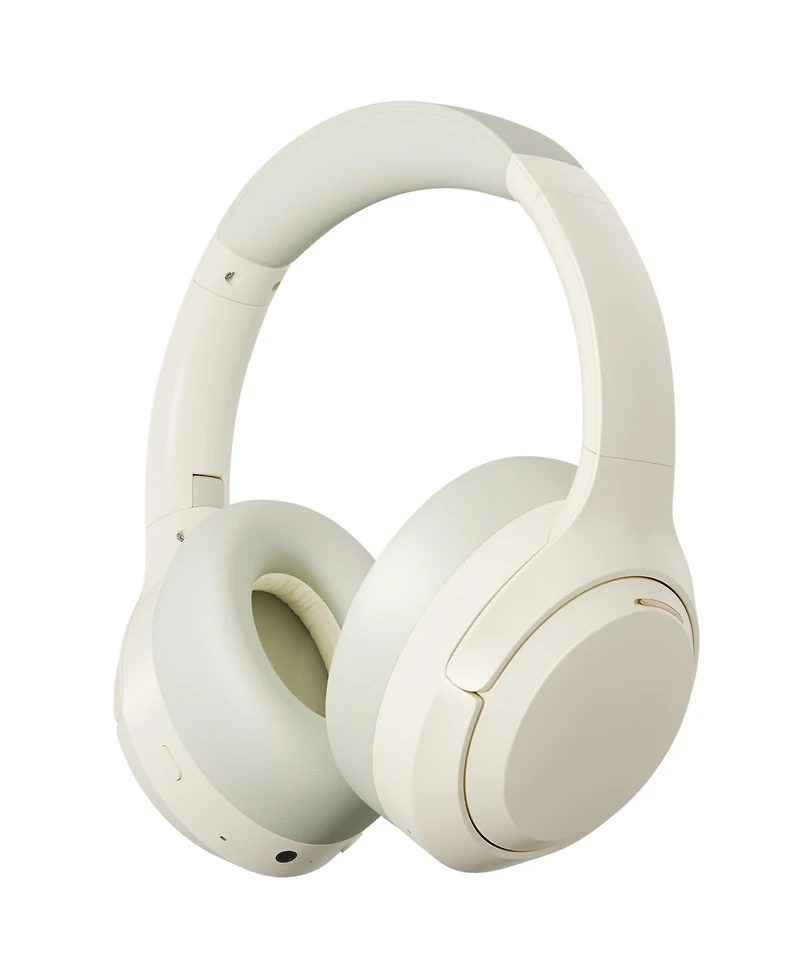 Sugift Beige Over-Ear Bluetooth Headphones with Noise Cancellation