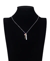 Unwritten Cubic Zirconia Fearless Charm Short Pendant Necklace