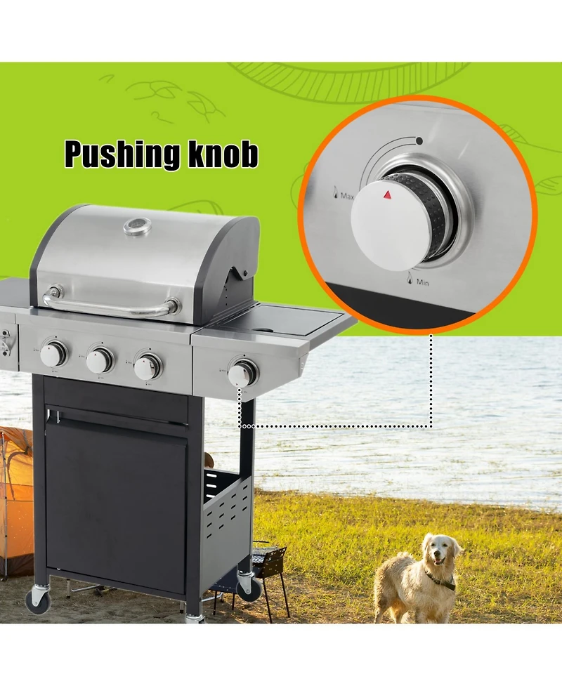 Streamdale Furniture 3-Burner Propane Gas Grill with Side Burner