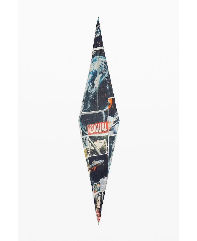 Desigual Women's Wrinkled collage scarf
