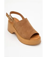Power Leather Platform Wedge Sandals (Women)