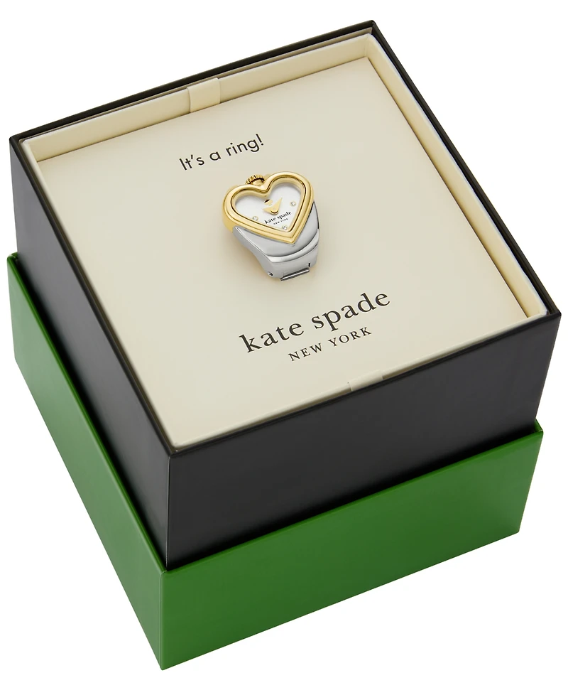 Kate Spade New York Women's Monroe Heart Two-Hand Two-tone Stainless Steel Ring Watch, 22mm