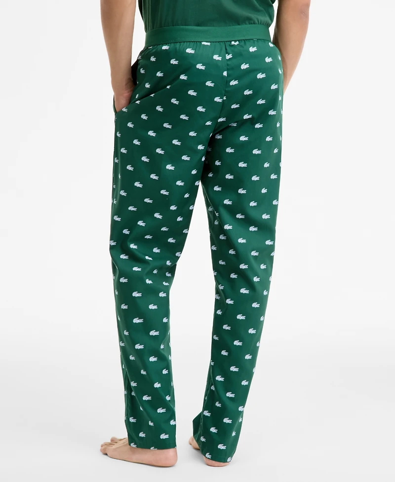 Lacoste Men's Woven Logo Pajama Pants