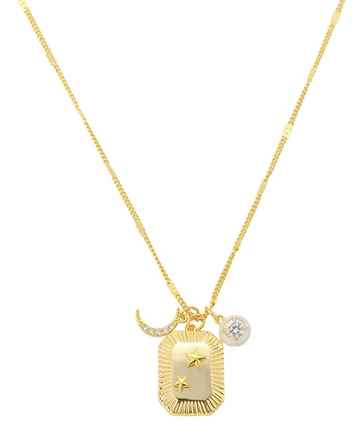 Unwritten Cubic Zirconia Celestial Charm Pendant Necklace
