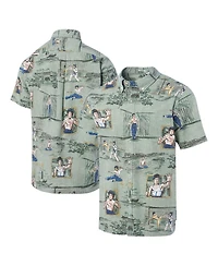 Reyn Spooner Men's Bruce Lee Green Hollywood Icons Little Dragon Button-Down Shirt