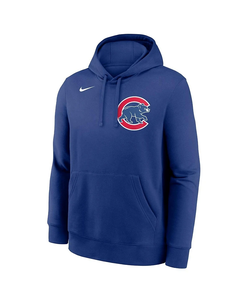 Nike Men's Pete Crow-Armstrong Royal Chicago Cubs Player Name Number Club Fleece Pullover Hoodie