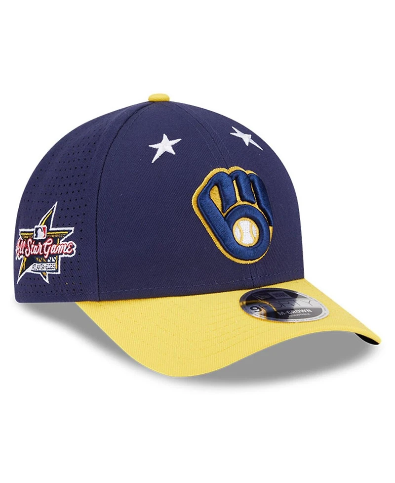 New Era Men's Navy/Gold Milwaukee Brewers 2025 Mlb All-Star Game 9FORTY M-Crown Adjustable Hat