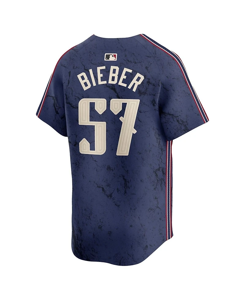 Nike Men's Shane Bieber Navy Cleveland Guardians City Connect Limited Player Jersey