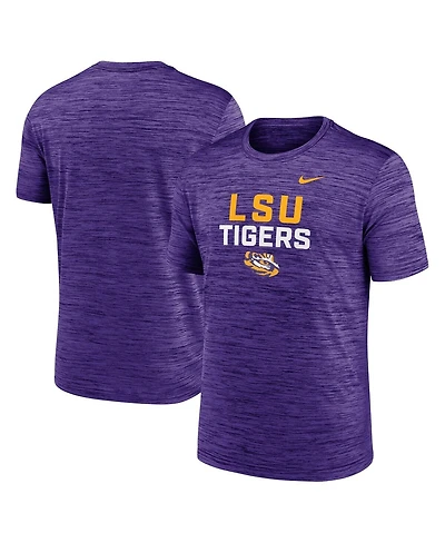 Nike Men's Purple Lsu Tigers Campus Center Stack Velocity Performance T-Shirt