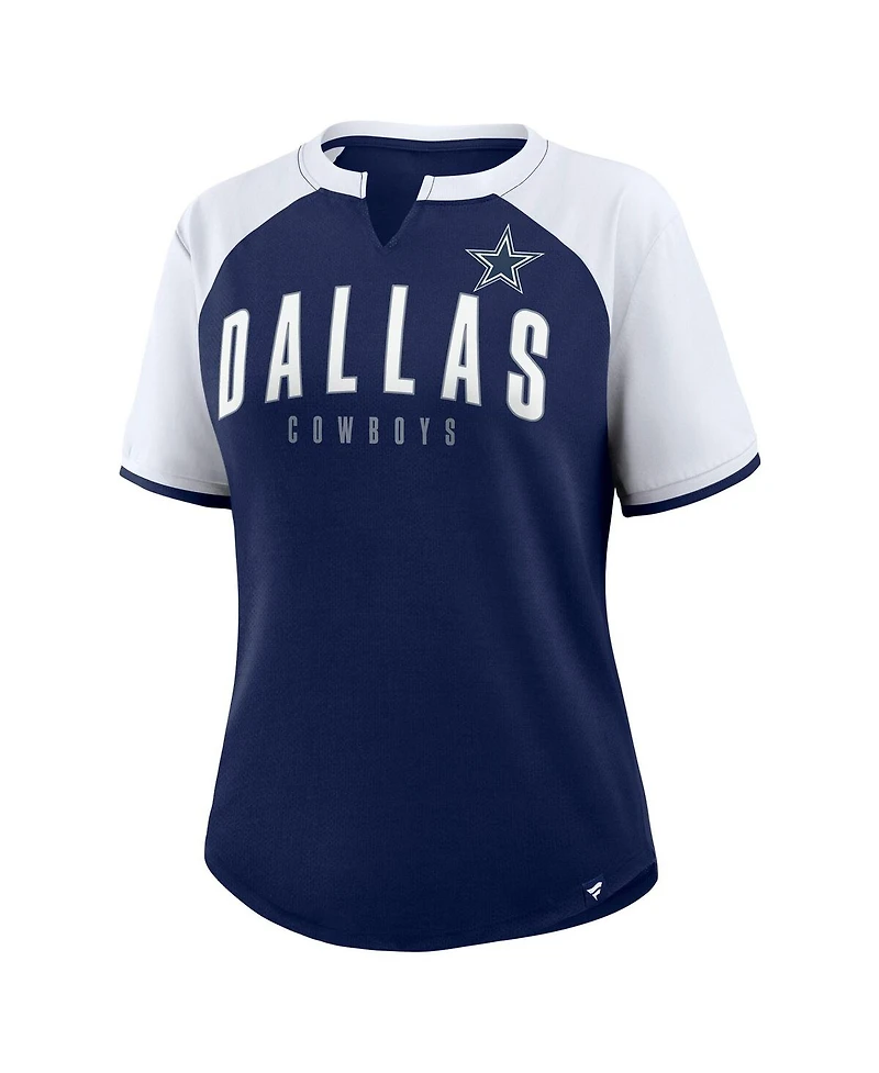 Fanatics Women's Navy/White Dallas Cowboys Height Advantage T-Shirt