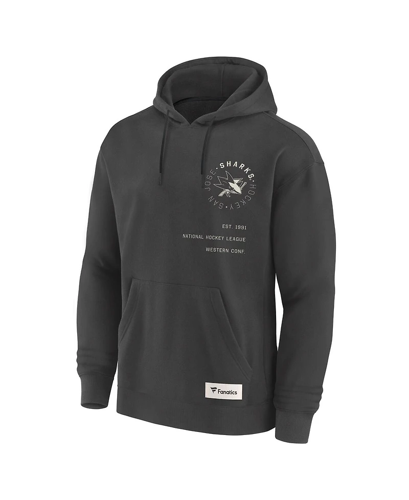 Fanatics Men's Charcoal San Jose Sharks Future Ground Info Pullover Hoodie