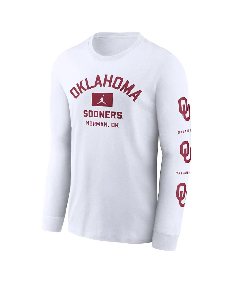 Jordan Men's White Oklahoma Sooners Primetime Classic Location Long Sleeve T-Shirt