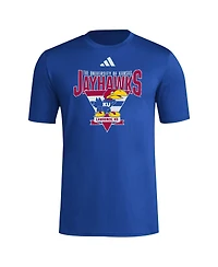 Adidas Men's Royal Kansas Jayhawks 2024 Locker Trilateral Pre-Game T-Shirt