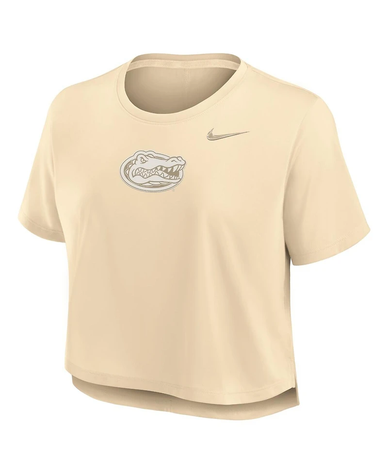 Nike Women's Tan Florida Gators Performance Cropped T-Shirt