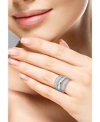 Rachel Zoe Sterling Silver Statement Triple Dome Ring