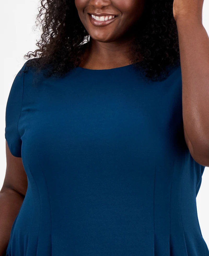 Connected Plus Pleated Fit & Flare Dress
