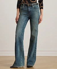 Lauren Ralph Petite High-Rise Flare Jeans