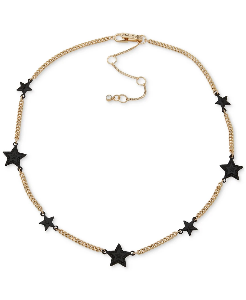 Karl Lagerfeld Paris Pave Star Station Collar Necklace, 16" + 3" extender
