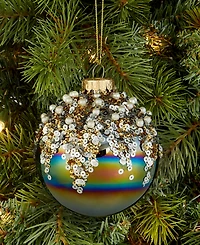 Holiday Lane Enchanted Forest Glass Embellished Ball Ornament, Macy's Exclusive