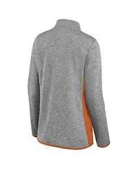Fanatics Women's Heather Gray Texas Longhorns Block Party Fleece Full-Zip Sweater