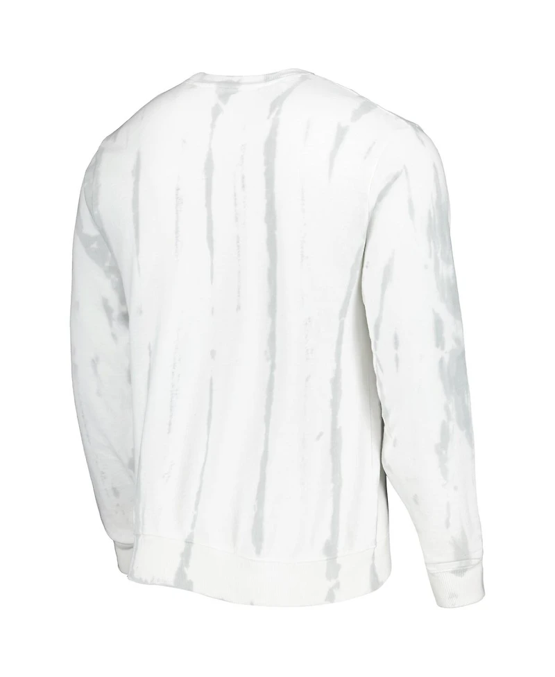 League Collegiate Wear Men's White/Silver Ucla Bruins Classic Arch Dye Terry Pullover Sweatshirt