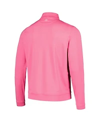 Peter Millar Men's Pink The Players Perth melange Performance Quarter-Zip Sweatshirt
