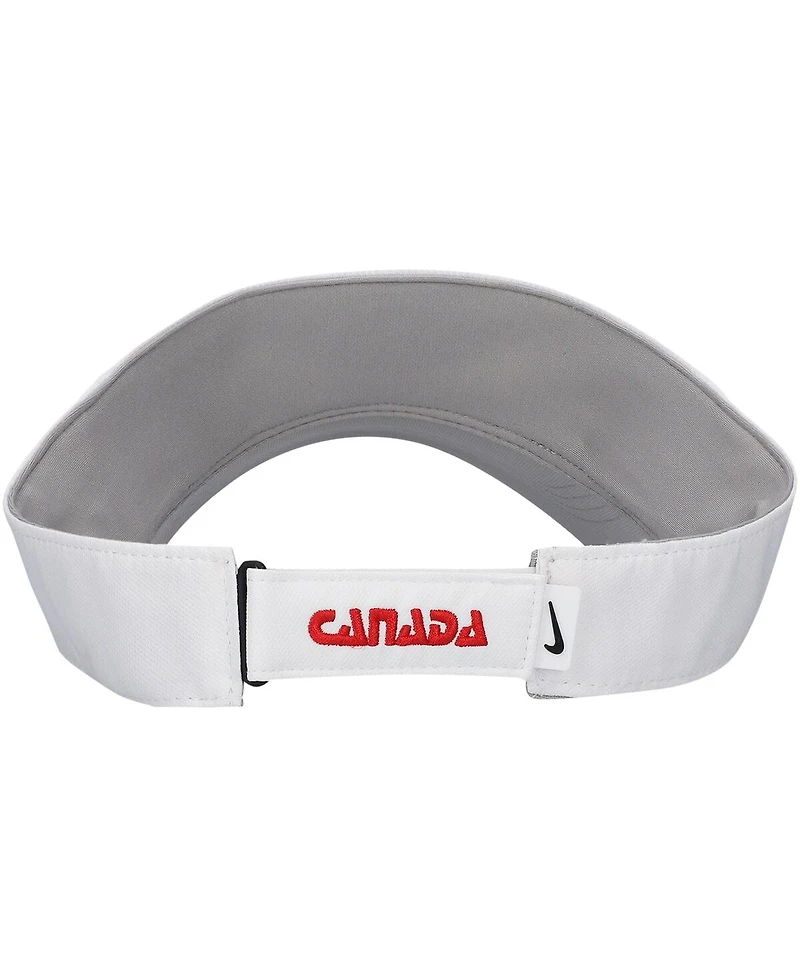 Nike Men's White Canada Soccer Ace Performance Adjustable Visor Hat